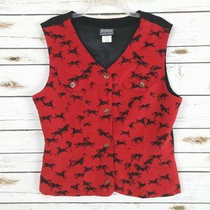 ROUGHRIDER CircleT Women's Western Horse Print Vest, Size Large